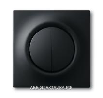 Выключатель 2-клавишный , цвет Черный бархат, ABB Impuls